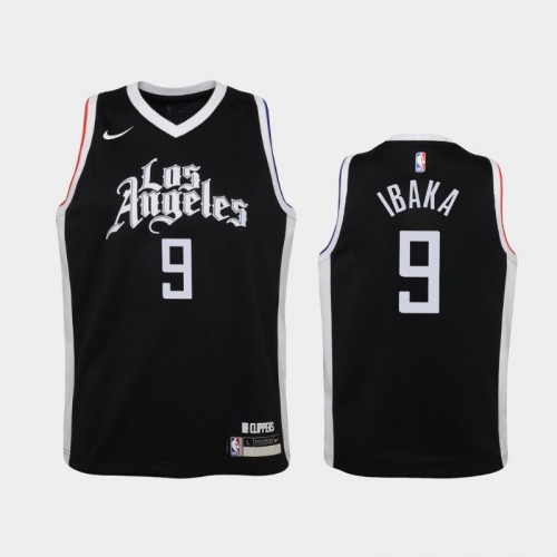Youth 2020-21 Los Angeles Clippers #9 Serge Ibaka Black City Jersey