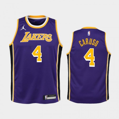 Youth 2020-21 Los Angeles Lakers #4 Alex Caruso Purple Statement Jersey
