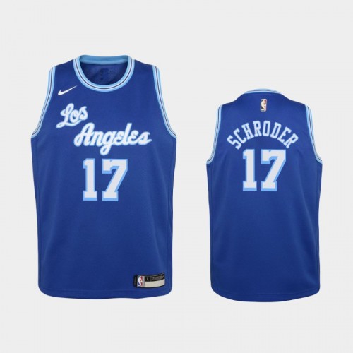 Youth 2020-21 Los Angeles Lakers #17 Dennis Schroder Blue Hardwood Classics Jersey