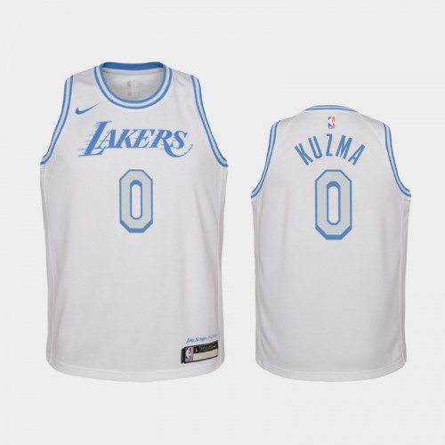 Youth 2020-21 Los Angeles Lakers #0 Kyle Kuzma White City Jersey