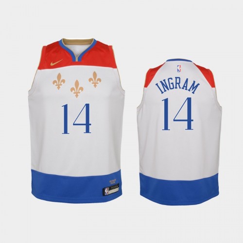 youth 2020-21 New Orleans Pelicans #14 Brandon Ingram White City Edition Jersey