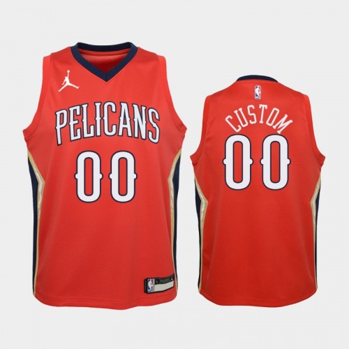 Youth 2020-21 New Orleans Pelicans #00 Custom Red Statement Jordan Brand Jersey