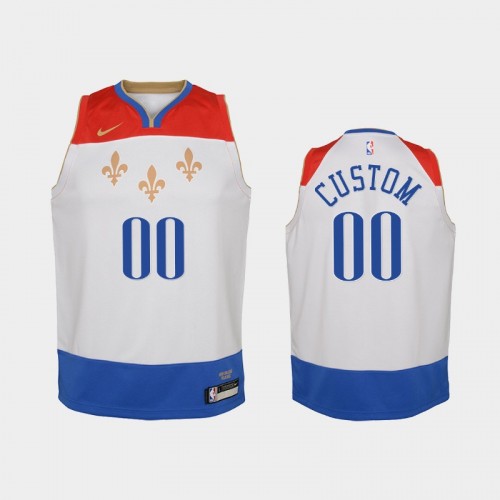 youth 2020-21 New Orleans Pelicans #00 Custom White City Edition Jersey