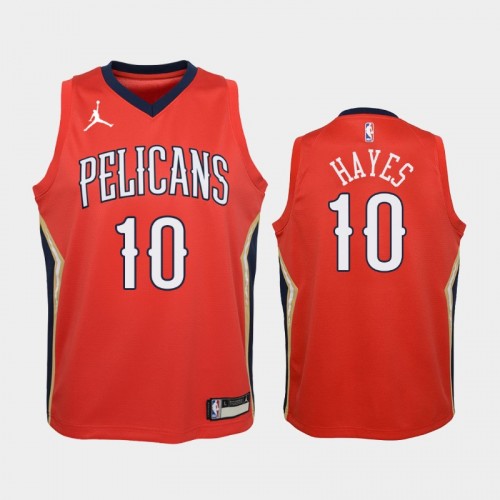 Youth 2020-21 New Orleans Pelicans #10 Jaxson Hayes Red Statement Jordan Brand Jersey