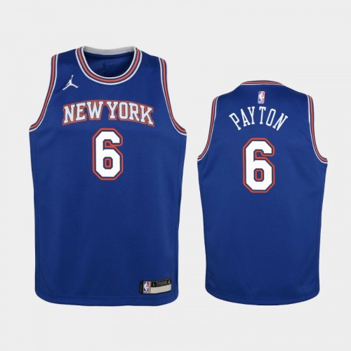 Youth 2020-21 New York Knicks #6 Elfrid Payton Blue Statement Jordan Brand Jersey