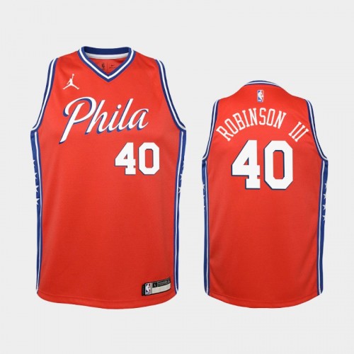 Youth 2020-21 Philadelphia 76ers #40 Glenn Robinson III Red Statement Jordan Brand Jersey