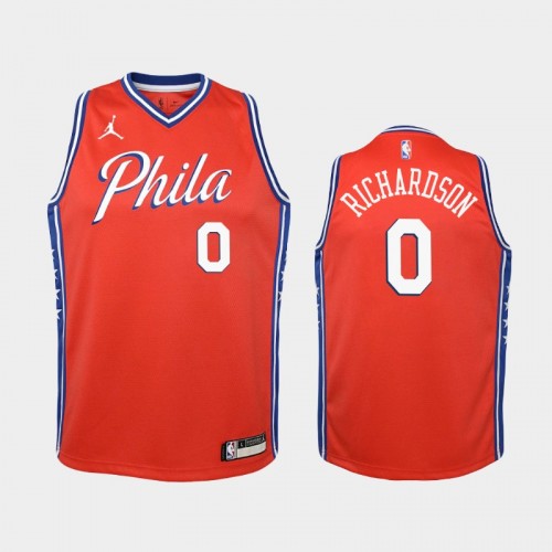 Youth 2020-21 Philadelphia 76ers #0 Josh Richardson Red Statement Jordan Brand Jersey