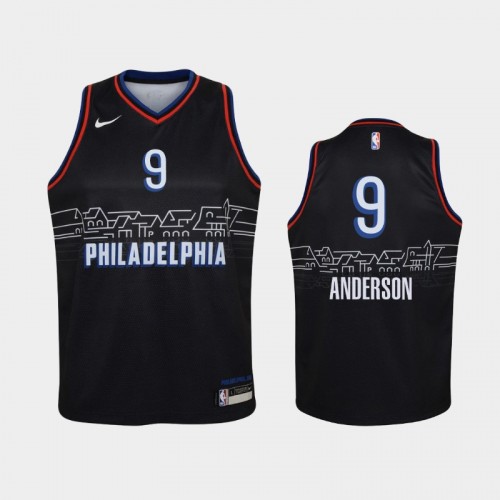 Youth 2020-21 Philadelphia 76ers #9 Justin Anderson Black City Jersey