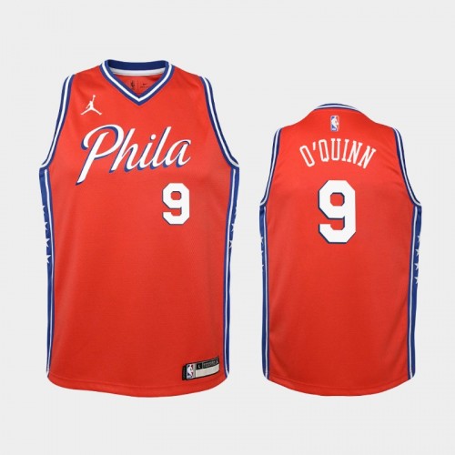 Youth 2020-21 Philadelphia 76ers #9 Kyle O'Quinn Red Statement Jordan Brand Jersey