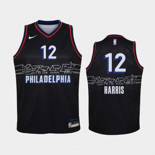 Youth 2020-21 Philadelphia 76ers #12 Tobias Harris Black City Edition Jersey