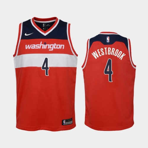 Youth 2020-21 Washington Wizards #4 Russell Westbrook Red Icon 2020 Trade Jersey