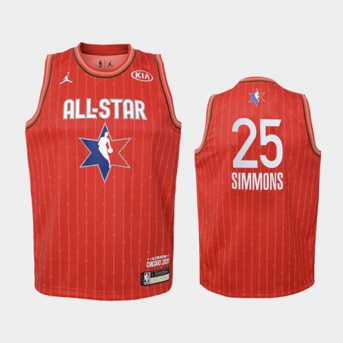 Youth 2020 NBA All-Star Game Philadelphia 76ers #25 Ben Simmons Eastern Conference Jersey - Red