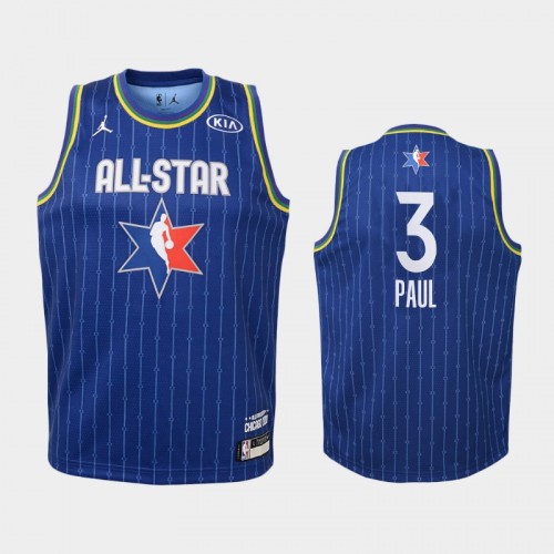 Youth 2020 NBA All-Star Game Oklahoma City Thunder #3 Chris Paul Western Conference Jersey - Blue