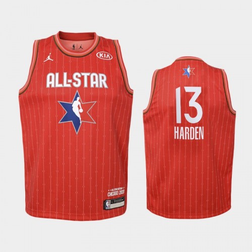 Youth 2020 NBA All-Star Game Houston Rockets #13 James Harden Western Conference Jersey - Red