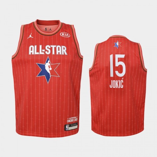 Youth 2020 NBA All-Star Game Denver Nuggets #15 Nikola Jokic Western Conference Jersey - Red