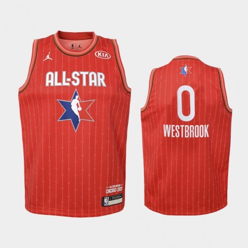 Youth 2020 NBA All-Star Game Houston Rockets #0 Russell Westbrook Western Conference Jersey - Red