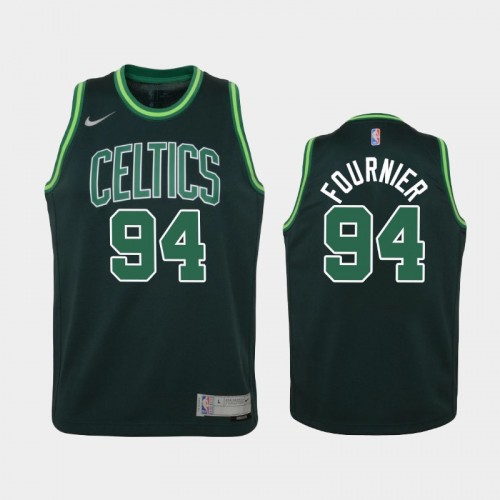 Youth 2021 Boston Celtics #94 Evan Fournier Green Earned Jersey