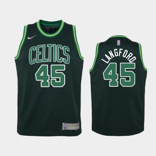 Youth 2021 Boston Celtics #45 Romeo Langford Green Earned Jersey
