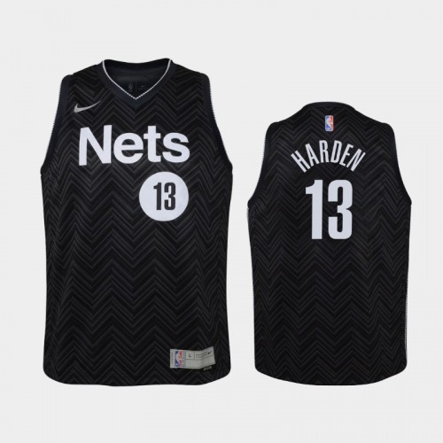 Youth 2021 Brooklyn Nets #13 James Harden Black Earned Jersey
