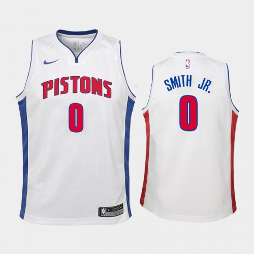 Youth 2021 Detroit Pistons #0 Dennis Smith Jr. White Association Jersey