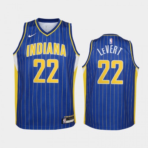 Youth 2021 Indiana Pacers #22 Caris LeVert Blue City Jersey