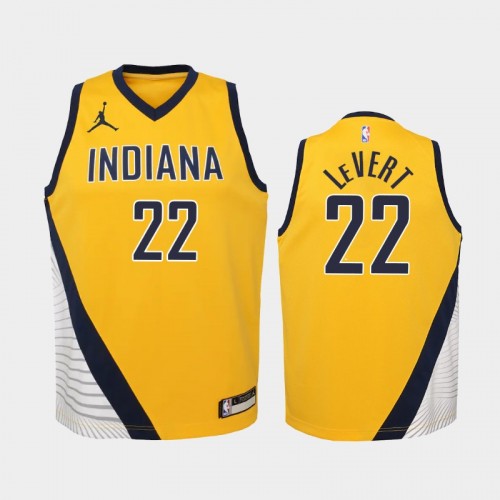 Youth 2021 Indiana Pacers #22 Caris LeVert Gold Statement Jersey