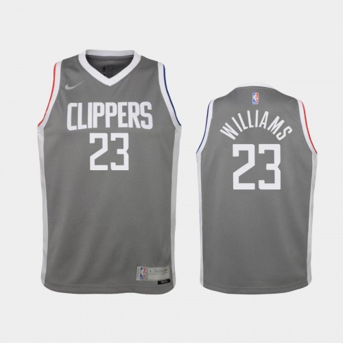 Youth 2021 Los Angeles Clippers #23 Lou Williams Gray Earned Jersey