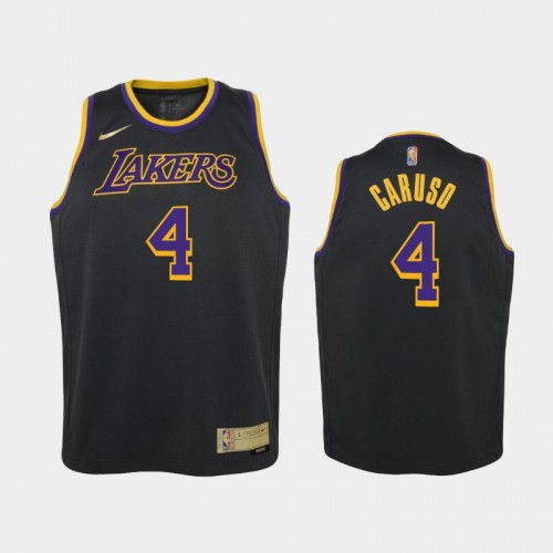 Youth 2021 Los Angeles Lakers #4 Alex Caruso Black Earned Jersey