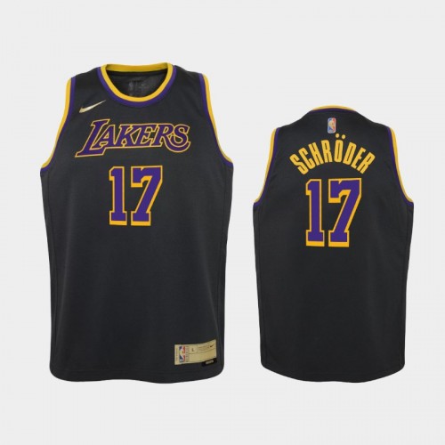 Youth 2021 Los Angeles Lakers #17 Dennis Schroder Black Earned Jersey