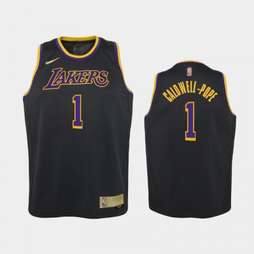 Youth 2021 Los Angeles Lakers #1 Kentavious Caldwell-Pope Black Earned Jersey