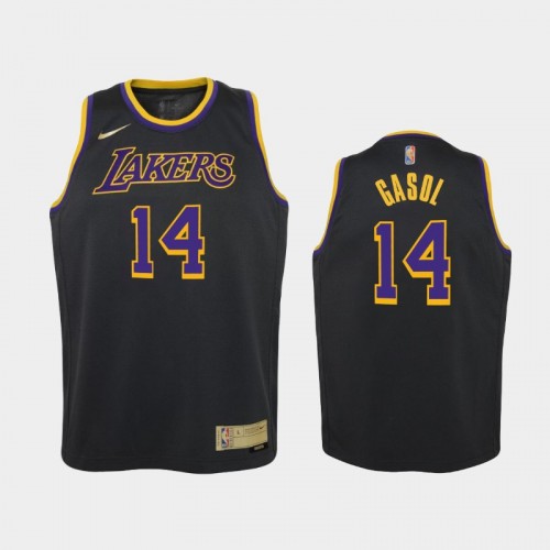 Youth 2021 Los Angeles Lakers #14 Marc Gasol Black Earned Jersey