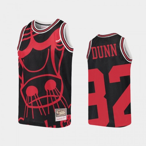 Youth Chicago Bulls #32 Kris Dunn Black Big Face Jersey - Hardwood Classics