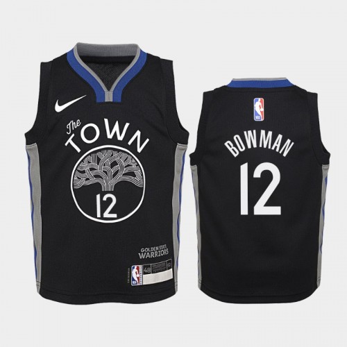 Youth Golden State Warriors City #12 Ky Bowman 2019-20 Black Jersey