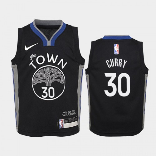 Youth Golden State Warriors City #30 Stephen Curry 2019-20 Black Jersey