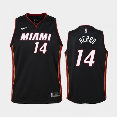 Youth Miami Heat Icon #14 Tyler Herro Black 2019 NBA Draft Jersey