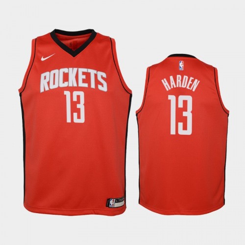 Youth Houston Rockets Icon #13 James Harden 2019-20 Red Jersey