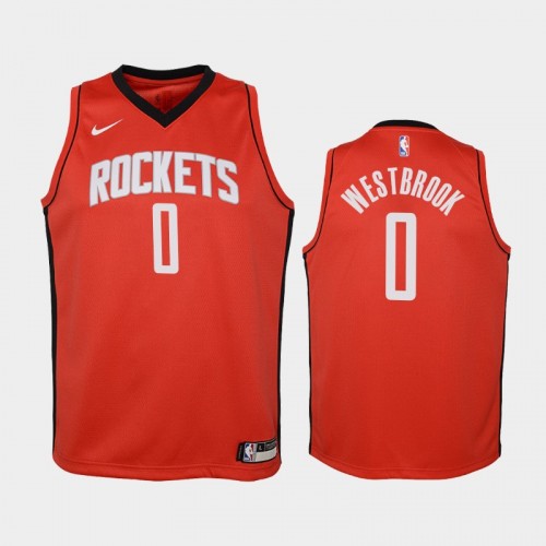 Youth Houston Rockets Icon #0 Russell Westbrook 2019-20 Red Jersey