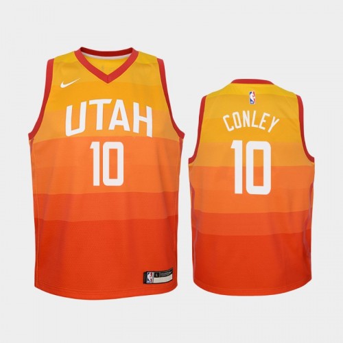 Youth Utah Jazz City #10 Mike Conley Orange Jersey