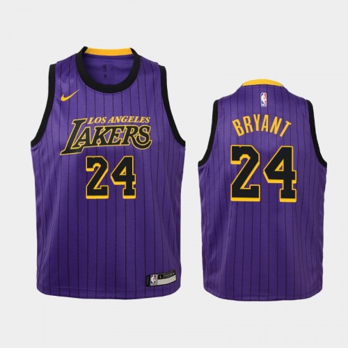 Youth Los Angeles Lakers Kobe Bryant #24 Purple 2018-19 City Jersey