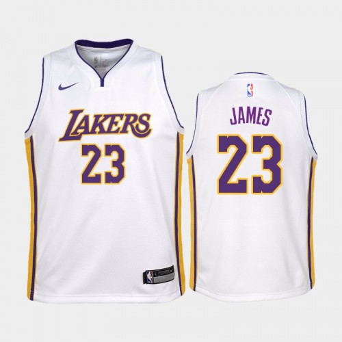 Youth Los Angeles Lakers Lebron James #6 White Association Jersey