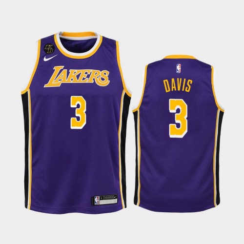 Youth Los Angeles Lakers Statement #3 Anthony Davis 2020 Purple Remember Kobe Bryant Jersey