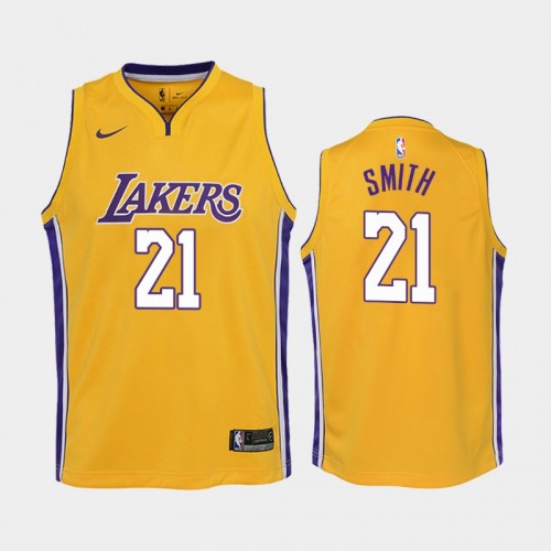 Youth Los Angeles Lakers Icon #21 J.R. Smith 2019-20 Gold Jersey