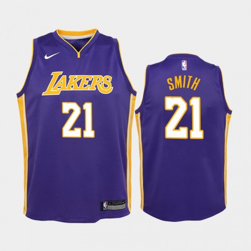 Youth Los Angeles Lakers Statement #21 J.R. Smith 2019-20 Purple Jersey