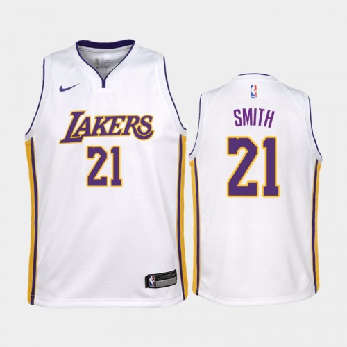 Youth Los Angeles Lakers Association #21 J.R. Smith 2019-20 White Jersey