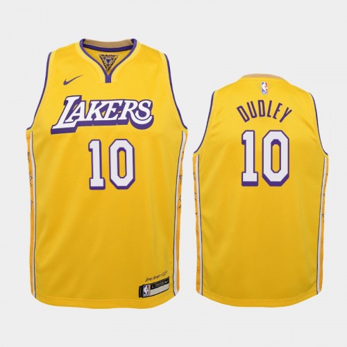 Youth Los Angeles Lakers City #10 Jared Dudley 2019-20 Gold Jersey