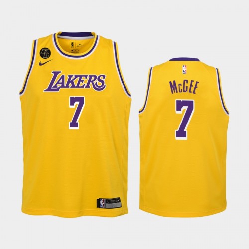 Youth Los Angeles Lakers Icon #7 JaVale McGee 2020 Gold Remember Kobe Bryant Jersey