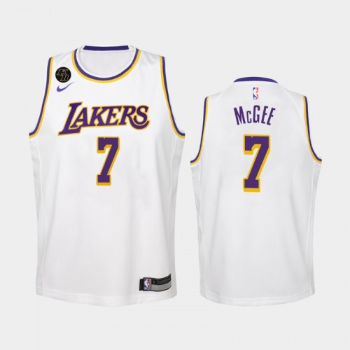 Youth Los Angeles Lakers Association #7 JaVale McGee 2020 White Remember Kobe Bryant Jersey