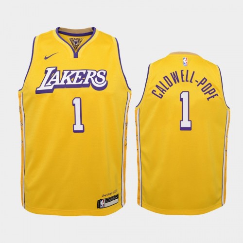 Youth Los Angeles Lakers City #1 Kentavious Caldwell-Pope 2019-20 Gold Jersey