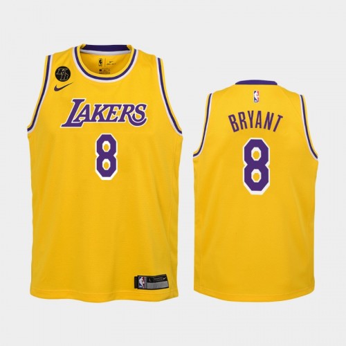 Youth Los Angeles Lakers Icon #8 Kobe Bryant 2020 Gold RIP Jersey