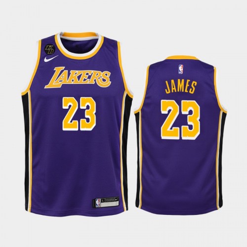 Youth Los Angeles Lakers Statement #23 LeBron James 2020 Purple Remember Kobe Bryant Jersey